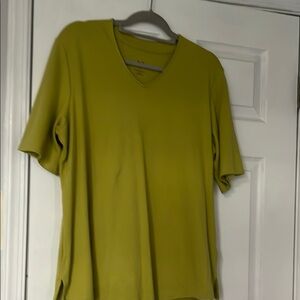 Vibrant Green V-Neck Women's Top
